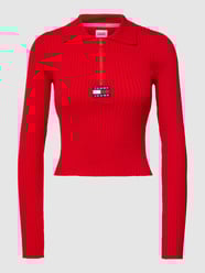 Crop Top in Ripp-Optik von Tommy Jeans Rot - 40