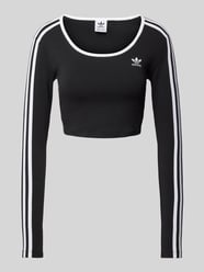 Cropped Longsleeve mit Label-Stitching von adidas Originals Schwarz - 4