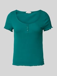 T-shirt in riblook van Tom Tailor Denim Groen - 18