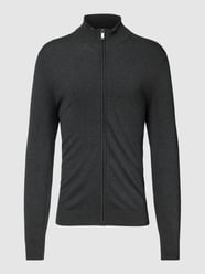 Strickjacke mit geripptem Rundhalsausschnitt von MCNEAL Grau / Schwarz - 40