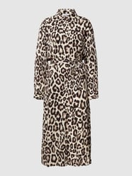 Hemdblusenkleid mit Animal-Print von Jake*s Casual Beige - 37