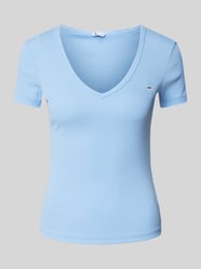 T-Shirt mit Label-Stitching von Tommy Jeans Blau - 1