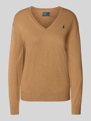 Strickpullover mit Logo-Stitching und V-Ausschnitt von Polo Ralph Lauren - 15