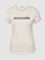 T-Shirt aus Baumwolle mit Label-Print von Tommy Hilfiger Beige - 32