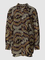 Blouse met all-over motief, model 'FAITH' van Delicate Love Grijs / zwart - 42