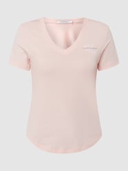 T-Shirt mit Label-Stitching von Calvin Klein Jeans Pink - 6