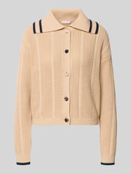 Strickjacke mit Umlegekragen und Knopfleiste von Liu Jo White Beige - 18