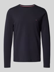 Slim Fit Longsleeve mit Logo-Stitching von Tommy Hilfiger Blau - 15