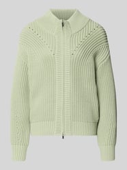 Regular fit cardigan in tricotlook met gaatjesmotief van Fynch-Hatton - 3