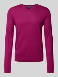 Gebreide pullover met V-hals van Christian Berg Men Fuchsia - 33