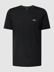 T-Shirt mit Label-Print Modell 'Tee Curved' von BOSS Green Schwarz - 14