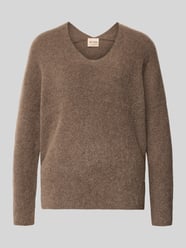 Strickpullover aus Woll-Mix mit V-Ausschnitt Modell 'THORA' von MOS MOSH Beige - 39