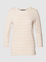Shirt met lange mouwen met streepmotief van Christian Berg Woman Selection Bruin - 23