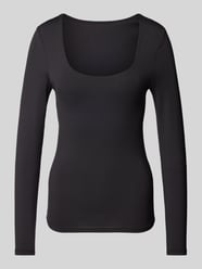 Longsleeve mit tiefem Rundhalsausschnitt Modell 'ELA' von Only Schwarz - 39