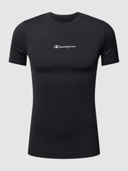 T-shirt z oddychającego materiału z nadrukiem z logo od CHAMPION Czarny - 45