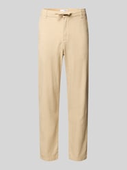 Slim tapered fit broek met tunnelkoord, model 'Brody' van SELECTED HOMME Beige - 18