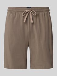 Regular fit sweatshorts van een mix van katoen en elastaan van BOSS Beige - 8