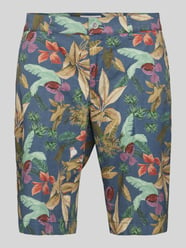 Slim Fit Chino-Shorts mit Allover-Muster Modell 'BOZEN' von Brax Blau - 13