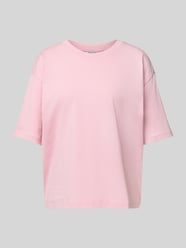 Oversized T-Shirt mit geripptem Rundhalsausschnitt von Jake*s Casual Pink - 4