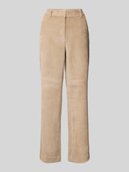 High Rise Weite Hose aus Cord mit Taftfutter von s.Oliver BLACK LABEL Beige - 34