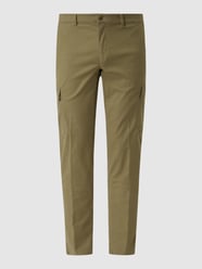 Slim fit cargobroek met stretch, model 'Fabio' van Brax Groen - 37