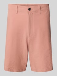 Bermudy o kroju regular fit z mieszanki bawełny model 'KARL' od Selected Homme Fuksjowy - 34