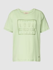 T-Shirt mit Strasssteinbesatz Modell 'Ciara O-SS Glam Tee' von MOS MOSH Grün - 45