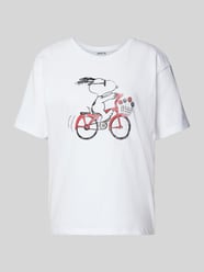 T-shirt met geribde ronde hals van Jake*s Casual - 43