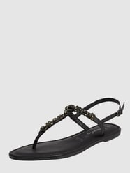 Teenslippers van leer  van Tamaris Zwart - 23