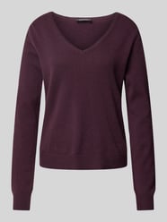 Kasjmier pullover met afgeronde V-hals van S.Marlon Bordeaux - 21