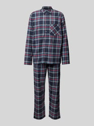 Pyjama mit Teilungsnähten von Schiesser Blau - 37