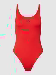 Badpak met labelprint, model 'SCOOP BACK ONE PIECE' van Calvin Klein Underwear Rood - 4