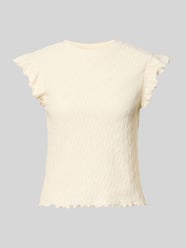 Strickshirt mit Rundhalsausschnitt und Wellensaum von Jake*s Casual Beige - 33