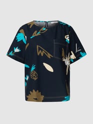 Blouseshirt met all-over motief van Marc O'Polo Denim Blauw - 44