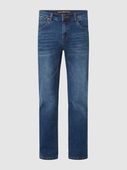 Straight Fit Jeans mit Stretch-Anteil Modell 'Jack' von Blue Monkey Blau - 36