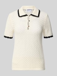 Slim Fit Poloshirt in Strick-Optik von Jake*s Casual Beige - 32