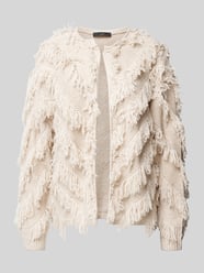 Strickjacke mit Ausfransungen von Oui Beige - 32