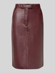 Knielange kokerrok in leerlook, model 'PHENIX' van Bardot Bordeaux - 44
