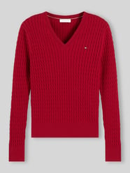 Regular Fit Pullover aus reiner Baumwolle von Tommy Hilfiger Bordeaux - 13