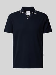 Regular Fit Poloshirt mit Reverskragen Modell 'ADLEY WAFFLE' von SELECTED HOMME Blau - 24