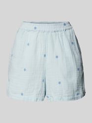 High Waist Shorts mit elastischem Bund Modell 'MAYA' von Pieces Blau - 47