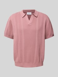 Oversized Poloshirt mit V-Ausschnitt von Lindbergh Pink - 33