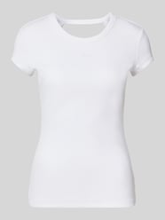 T-shirt in riblook met labelstitching van BOSS Orange - 5