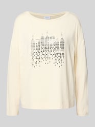 Oversized shirt met lange mouwen met labeldetail van comma - 32