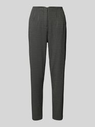 Tapered Fit Stoffhose mit Hahnentrittmuster von ICHI Schwarz - 22