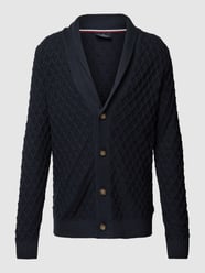 Strickjacke mit Schalkragen und Knopfleiste von Lindbergh Blau - 25