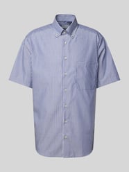 Comfort Fit Business-Hemd mit 1/2-Arm von Eterna Blau - 14