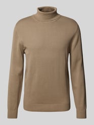 Regular Fit Rollkragenpullover aus Baumwolle mit gerippten Abschlüssen von s.Oliver RED LABEL Braun - 9