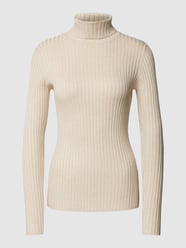 Rollkragenpullover in Ripp-Optik Modell 'Dolli' von Soyaconcept Beige - 24