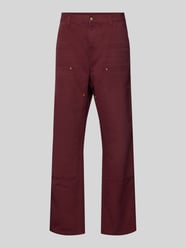 Stoffen broek met steekzakken van Carhartt Work In Progress Bordeaux - 5